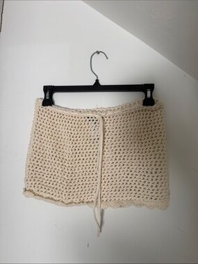 J. Crew Cream Crochet Swim Coverup Skirt